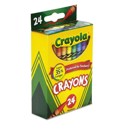 Crayola® wholesale. Classic Color Crayons, Peggable Retail Pack, 24 Colors. HSD Wholesale: Janitorial Supplies, Breakroom Supplies, Office Supplies.