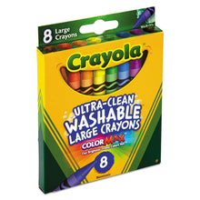 Load image into Gallery viewer, Crayola® wholesale. Ultra-clean Washable Crayons, Large, 8 Colors-box. HSD Wholesale: Janitorial Supplies, Breakroom Supplies, Office Supplies.