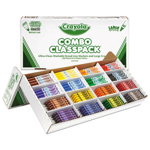 Crayola® wholesale. Classpack Crayons W-markers, 8 Colors, 128 Each Crayons-markers, 256-box. HSD Wholesale: Janitorial Supplies, Breakroom Supplies, Office Supplies.