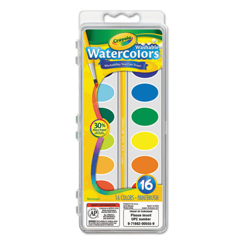 Crayola® wholesale. Washable Watercolor Paint, 16 Assorted Colors. HSD Wholesale: Janitorial Supplies, Breakroom Supplies, Office Supplies.