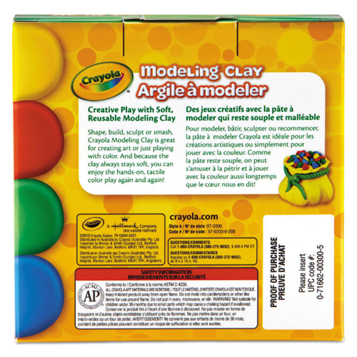 Crayola® wholesale. Modeling Clay Assortment, 1-4 Lb Each Blue-green-red-yellow, 1 Lb. HSD Wholesale: Janitorial Supplies, Breakroom Supplies, Office Supplies.