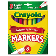 Crayola® wholesale. Non-washable Marker, Broad Bullet Tip, Assorted Colors, 8-pack. HSD Wholesale: Janitorial Supplies, Breakroom Supplies, Office Supplies.