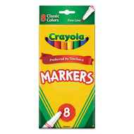 Crayola® wholesale. Non-washable Marker, Fine Bullet Tip, Assorted Colors, 8-pack. HSD Wholesale: Janitorial Supplies, Breakroom Supplies, Office Supplies.