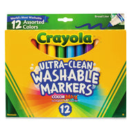 Crayola® wholesale. Ultra-clean Washable Markers, Broad Bullet Tip, Assorted Colors, Dozen. HSD Wholesale: Janitorial Supplies, Breakroom Supplies, Office Supplies.