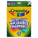 Crayola® wholesale. Ultra-clean Washable Markers, Fine Bullet Tip, Assorted Colors, Dozen. HSD Wholesale: Janitorial Supplies, Breakroom Supplies, Office Supplies.