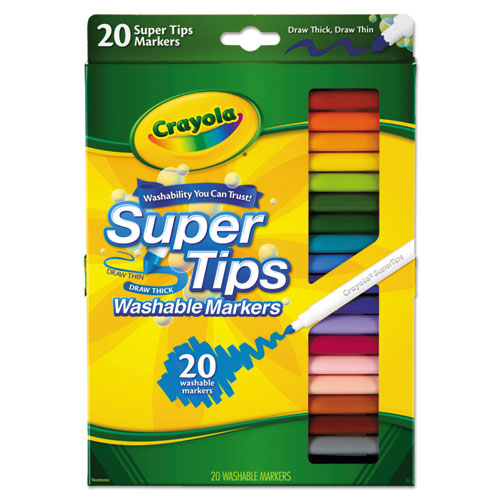 Crayola® wholesale. Washable Super Tips Markers, Broad-fine Bullet Tip, Assorted Colors,. HSD Wholesale: Janitorial Supplies, Breakroom Supplies, Office Supplies.