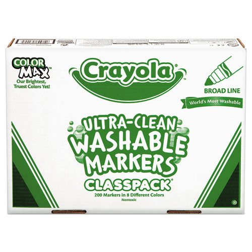 Crayola® wholesale. Ultra-clean Washable Marker Classpack, Broad Bullet Tip, Assorted Colors, 200-box. HSD Wholesale: Janitorial Supplies, Breakroom Supplies, Office Supplies.