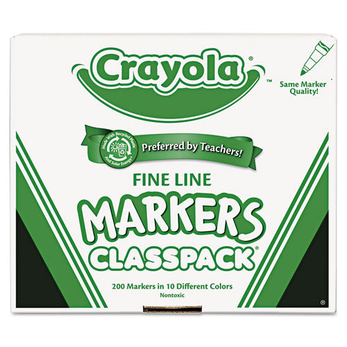 Crayola® wholesale. Fine Line Classpack Non-washable Marker, Fine Bullet Tip, Assorted Colors, 200-box. HSD Wholesale: Janitorial Supplies, Breakroom Supplies, Office Supplies.