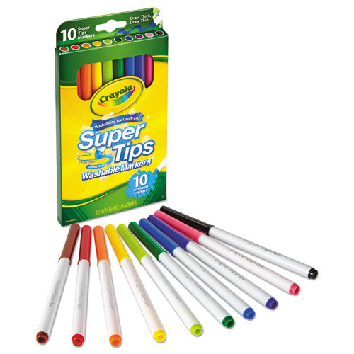 Crayola® wholesale. Washable Super Tips Markers, Broad-fine Bullet Tip, Assorted Colors,. HSD Wholesale: Janitorial Supplies, Breakroom Supplies, Office Supplies.