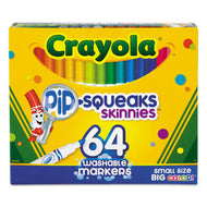 Crayola® wholesale. Pip-squeaks Skinnies Washable Markers, Medium Bullet Tip, Assorted Colors, 64-pack. HSD Wholesale: Janitorial Supplies, Breakroom Supplies, Office Supplies.