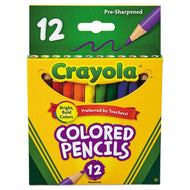 Crayola® wholesale. Short-length Colored Pencil Set, 3.3 Mm, 2b (#1), Assorted Lead-barrel Colors, Dozen. HSD Wholesale: Janitorial Supplies, Breakroom Supplies, Office Supplies.