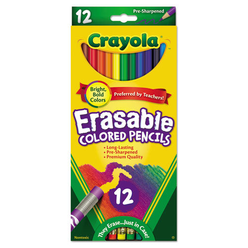 Crayola® wholesale. Erasable Color Pencil Set, 3.3 Mm, 2b (