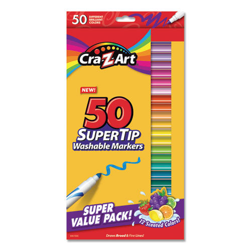 Cra-Z-Art® wholesale. Washable Supertip Markers, Broad-fine Bullet Tip, Assorted Colors, 50-set. HSD Wholesale: Janitorial Supplies, Breakroom Supplies, Office Supplies.