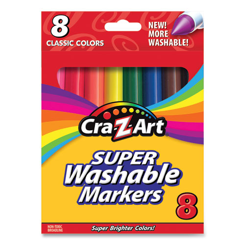 Cra-Z-Art® wholesale. Super Washable Markers, Broad Bullet Tip, 8 Assorted Colors, 8-set. HSD Wholesale: Janitorial Supplies, Breakroom Supplies, Office Supplies.