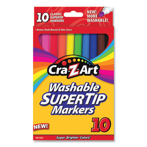 Cra-Z-Art® wholesale. Washable Supertip Markers, Broad-fine Bullet Tip, Assorted Colors, 10-set. HSD Wholesale: Janitorial Supplies, Breakroom Supplies, Office Supplies.