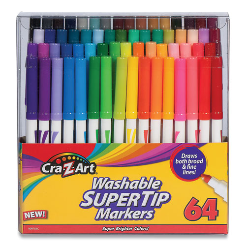 Cra-Z-Art® wholesale. Washable Supertip Markers, Broad-fine Bullet Tip, Assorted Colors, 64-set. HSD Wholesale: Janitorial Supplies, Breakroom Supplies, Office Supplies.