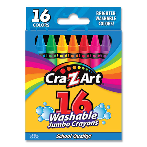 Cra-Z-Art® wholesale. Washable Jumbo Crayons, 16 Assorted Colors, 16-pack. HSD Wholesale: Janitorial Supplies, Breakroom Supplies, Office Supplies.