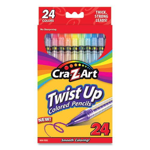 Cra-Z-Art® wholesale. Twist Up Colored Pencils, 24 Assorted Lead Colors, Clear Barrel, 24-set. HSD Wholesale: Janitorial Supplies, Breakroom Supplies, Office Supplies.