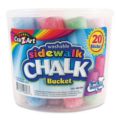 Cra-Z-Art® wholesale. Washable Sidewalk Jumbo Chalk In Storage Bucket With Lid And Handle, 20 Assorted Colors. HSD Wholesale: Janitorial Supplies, Breakroom Supplies, Office Supplies.