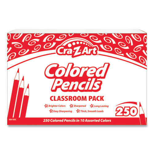 Cra-Z-Art® wholesale. Colored Pencils, 10 Assorted Lead-barrel Colors, 250-set. HSD Wholesale: Janitorial Supplies, Breakroom Supplies, Office Supplies.
