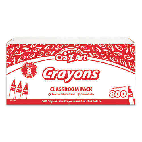 Cra-Z-Art® wholesale. Crayons, 8 Assorted Colors, 800-pack. HSD Wholesale: Janitorial Supplies, Breakroom Supplies, Office Supplies.