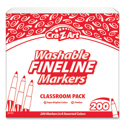 Cra-Z-Art® wholesale. Washable Fineline Markers, Fine Bullet Tip, 8 Assorted Colors, 200-set. HSD Wholesale: Janitorial Supplies, Breakroom Supplies, Office Supplies.