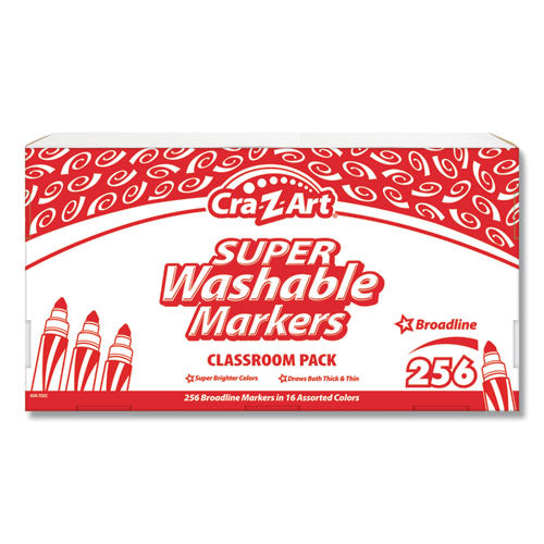 Cra-Z-Art® wholesale. Super Washable Markers, Broad Bullet Tip, 16 Assorted Colors, 256-set. HSD Wholesale: Janitorial Supplies, Breakroom Supplies, Office Supplies.