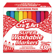 Cra-Z-Art® wholesale. Super Washable Markers, Broad Bullet Tip, Assorted Colors, 40-set. HSD Wholesale: Janitorial Supplies, Breakroom Supplies, Office Supplies.