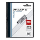 Durable® wholesale. Vinyl Duraclip Report Cover W-clip, Letter, Holds 30 Pages, Clear-black, 25-box. HSD Wholesale: Janitorial Supplies, Breakroom Supplies, Office Supplies.