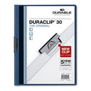 Durable® wholesale. Vinyl Duraclip Report Cover, Letter, Holds 30 Pages, Clear-dark Blue, 25-box. HSD Wholesale: Janitorial Supplies, Breakroom Supplies, Office Supplies.