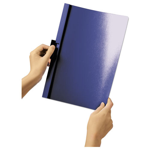 Durable® wholesale. Vinyl Duraclip Report Cover W-clip, Letter, Holds 30 Pages, Clear-navy, 25-box. HSD Wholesale: Janitorial Supplies, Breakroom Supplies, Office Supplies.