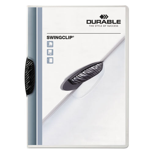 Durable® wholesale. Swingclip Clear Report Cover, Letter Size, Black Clip, 25-box. HSD Wholesale: Janitorial Supplies, Breakroom Supplies, Office Supplies.