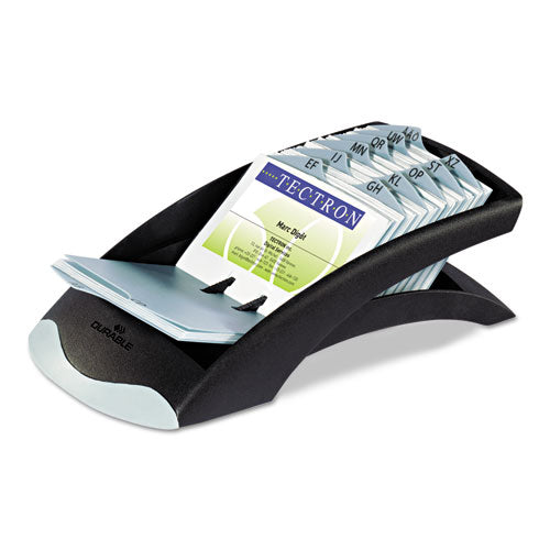 Durable® wholesale. Visifix Desk Business Card File, Holds 200 4 1-8 X 2 7-8 Cards, Graphite-black. HSD Wholesale: Janitorial Supplies, Breakroom Supplies, Office Supplies.