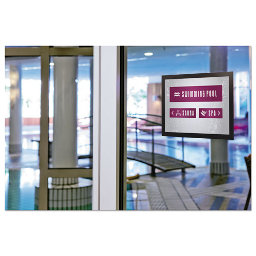 Durable® wholesale. Duraframe Sign Holder, 8 1-2 X 11, Black Frame, 2 Per Pack. HSD Wholesale: Janitorial Supplies, Breakroom Supplies, Office Supplies.