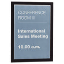 Durable® wholesale. Duraframe Sign Holder, 8 1-2 X 11, Black Frame, 2 Per Pack. HSD Wholesale: Janitorial Supplies, Breakroom Supplies, Office Supplies.
