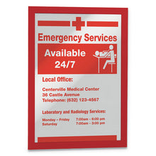 Load image into Gallery viewer, Durable® wholesale. Duraframe Sign Holder, 8 1-2&quot; X 11&quot;, Red Frame, 2-pack. HSD Wholesale: Janitorial Supplies, Breakroom Supplies, Office Supplies.