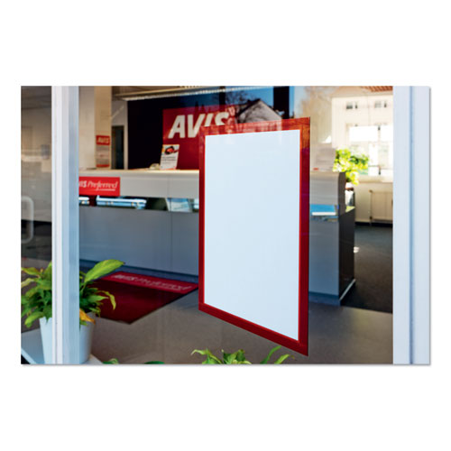 Durable® wholesale. Duraframe Sign Holder, 8 1-2" X 11", Red Frame, 2-pack. HSD Wholesale: Janitorial Supplies, Breakroom Supplies, Office Supplies.