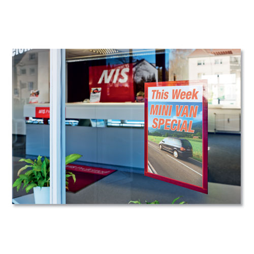 Durable® wholesale. Duraframe Sign Holder, 8 1-2" X 11", Red Frame, 2-pack. HSD Wholesale: Janitorial Supplies, Breakroom Supplies, Office Supplies.