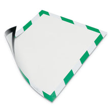 Load image into Gallery viewer, Durable® wholesale. Duraframe Security Magnetic Sign Holder, 8 1-2&quot; X 11&quot;, Green-white Frame, 2-pack. HSD Wholesale: Janitorial Supplies, Breakroom Supplies, Office Supplies.