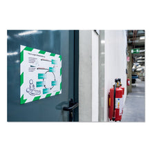 Load image into Gallery viewer, Durable® wholesale. Duraframe Security Magnetic Sign Holder, 8 1-2&quot; X 11&quot;, Green-white Frame, 2-pack. HSD Wholesale: Janitorial Supplies, Breakroom Supplies, Office Supplies.