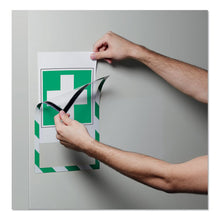 Load image into Gallery viewer, Durable® wholesale. Duraframe Security Magnetic Sign Holder, 8 1-2&quot; X 11&quot;, Green-white Frame, 2-pack. HSD Wholesale: Janitorial Supplies, Breakroom Supplies, Office Supplies.