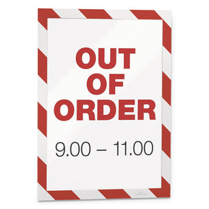 Durable® wholesale. Duraframe Security Magnetic Sign Holder, 8 1-2" X 11", Red-white Frame, 2-pack. HSD Wholesale: Janitorial Supplies, Breakroom Supplies, Office Supplies.