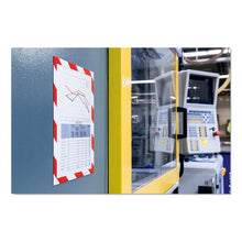 Load image into Gallery viewer, Durable® wholesale. Duraframe Security Magnetic Sign Holder, 8 1-2&quot; X 11&quot;, Red-white Frame, 2-pack. HSD Wholesale: Janitorial Supplies, Breakroom Supplies, Office Supplies.