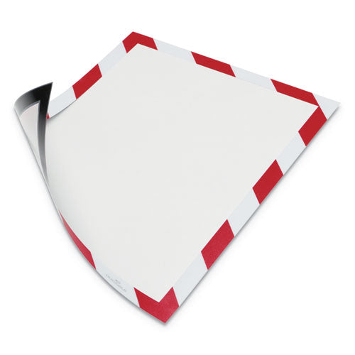 Durable® wholesale. Duraframe Security Magnetic Sign Holder, 8 1-2" X 11", Red-white Frame, 2-pack. HSD Wholesale: Janitorial Supplies, Breakroom Supplies, Office Supplies.