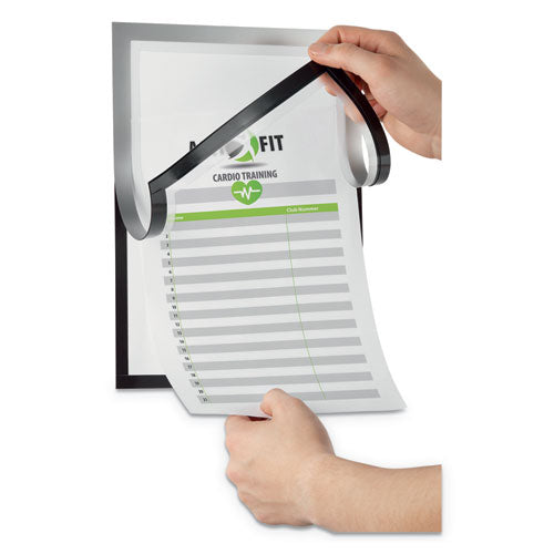 Durable® wholesale. Duraframe Note Sign Holder, 8 1-2" X 11", Silver Frame. HSD Wholesale: Janitorial Supplies, Breakroom Supplies, Office Supplies.