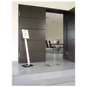 Durable® wholesale. Info Sign Duo Floor Stand, Letter-size Inserts, 15 X 46 1-2, Clear. HSD Wholesale: Janitorial Supplies, Breakroom Supplies, Office Supplies.