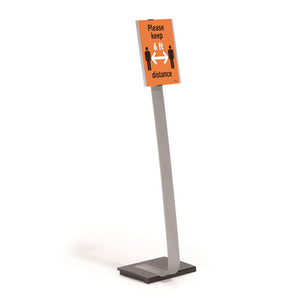 Durable® wholesale. Info Sign Duo Floor Stand, Letter-size Inserts, 15 X 46 1-2, Clear. HSD Wholesale: Janitorial Supplies, Breakroom Supplies, Office Supplies.