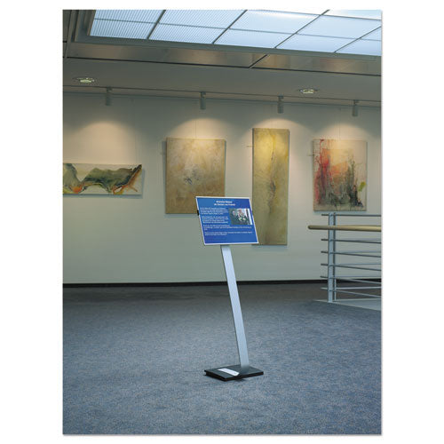 Durable® wholesale. Info Sign Duo Floor Stand, Tabloid-size Inserts, 15 X 50, Clear. HSD Wholesale: Janitorial Supplies, Breakroom Supplies, Office Supplies.