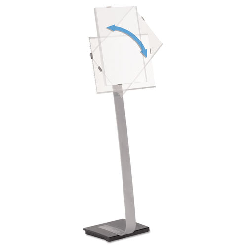 Durable® wholesale. Info Sign Duo Floor Stand, Tabloid-size Inserts, 15 X 50, Clear. HSD Wholesale: Janitorial Supplies, Breakroom Supplies, Office Supplies.