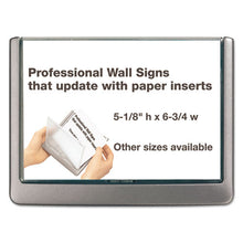 Load image into Gallery viewer, Durable® wholesale. Click Sign Holder For Interior Walls, 6 3-4 X 5-8 X 5 1-8, Gray. HSD Wholesale: Janitorial Supplies, Breakroom Supplies, Office Supplies.